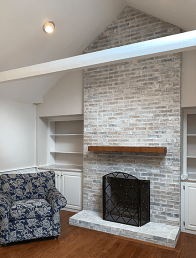 Whitewashed Fireplace